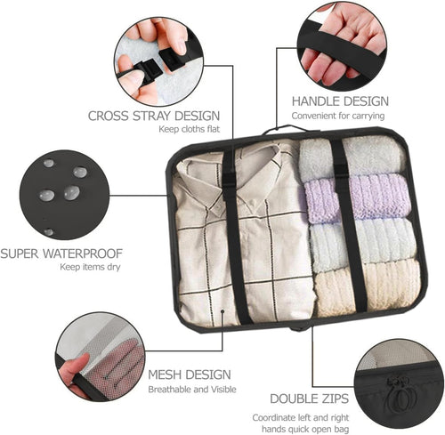 LANSKLBD 8 Set Packing Cubes for Suitcases Travel Luggage Packing Organizers,Travel Accessories Essentials Luggage Organizer with Shoe/Tioletry/Laundry Bag