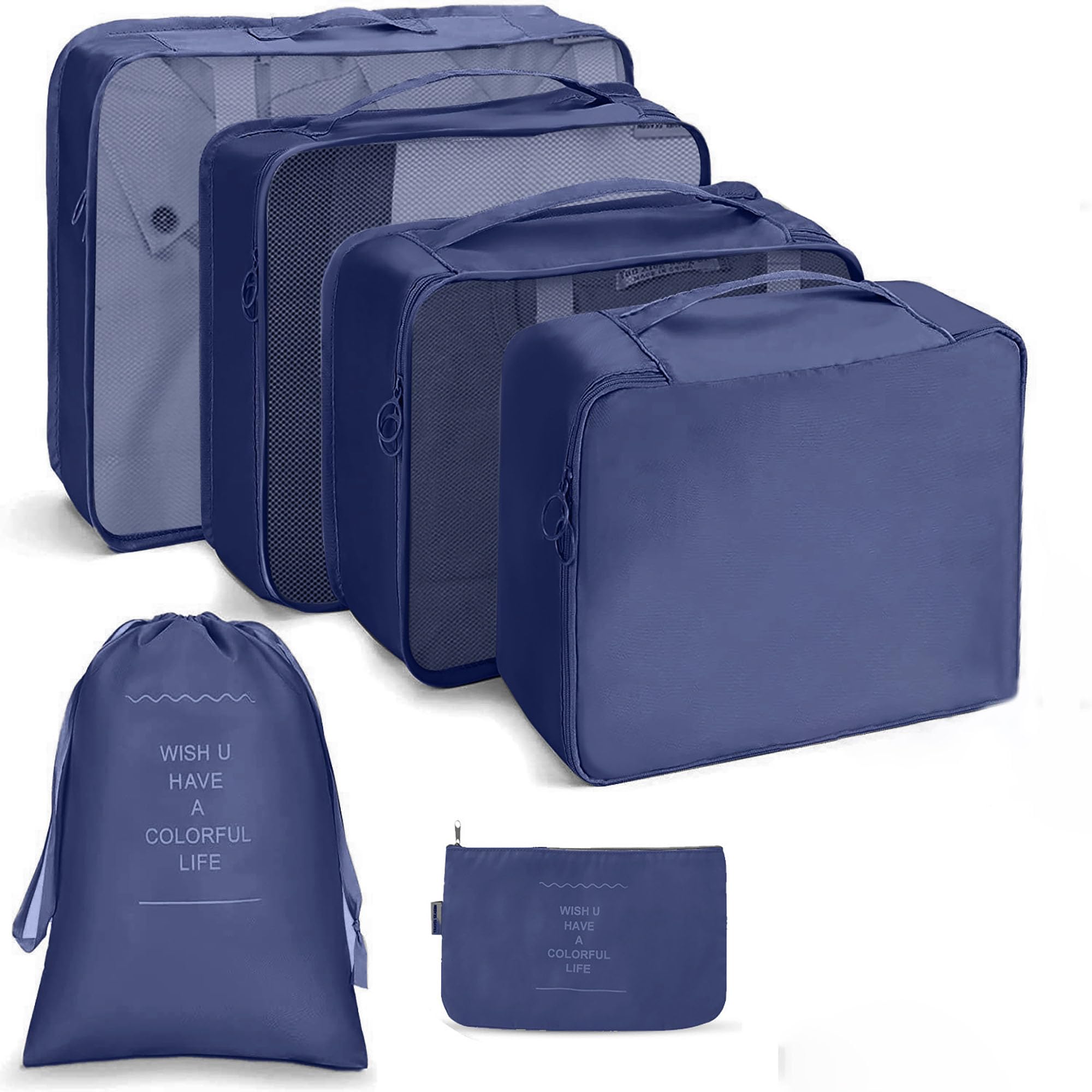 LANSKLBD 8 Set Packing Cubes for Suitcases Travel Luggage Packing Organizers,Travel Accessories Essentials Luggage Organizer with Shoe/Tioletry/Laundry Bag