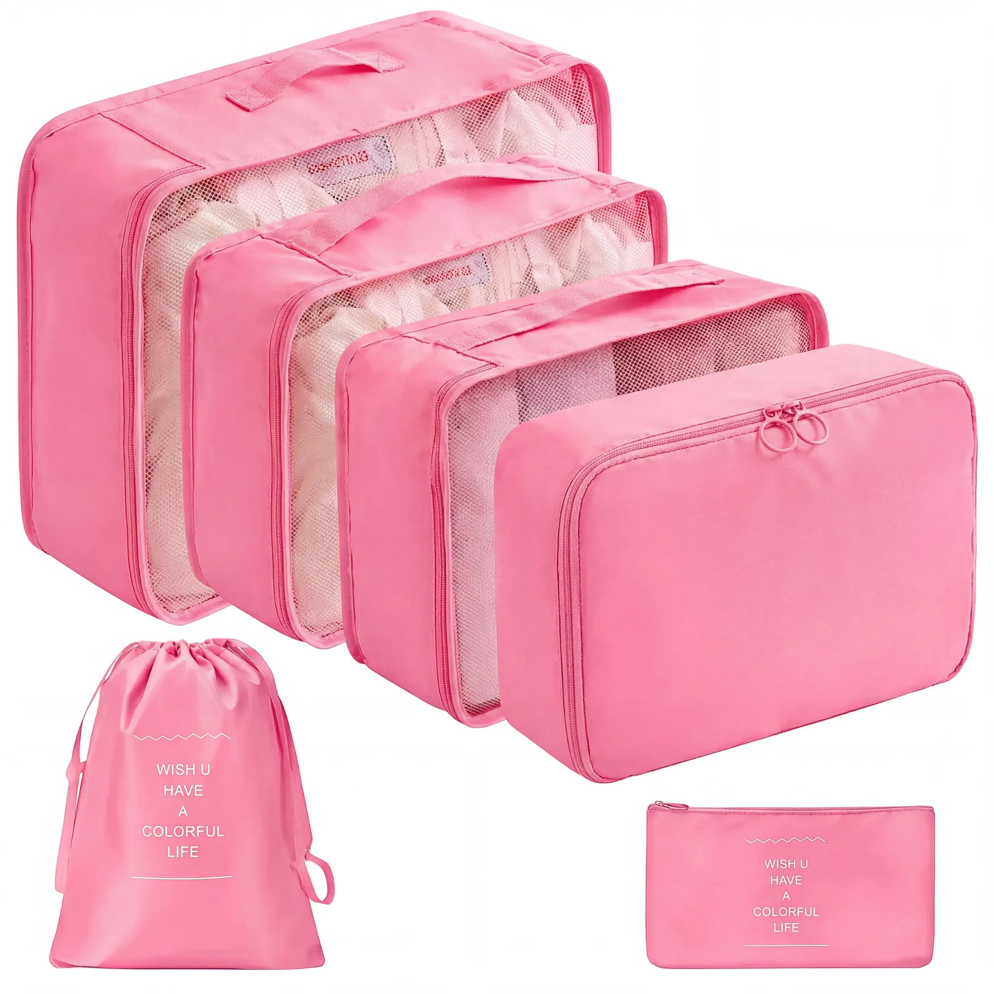 LANSKLBD 8 Set Packing Cubes for Suitcases Travel Luggage Packing Organizers,Travel Accessories Essentials Luggage Organizer with Shoe/Tioletry/Laundry Bag